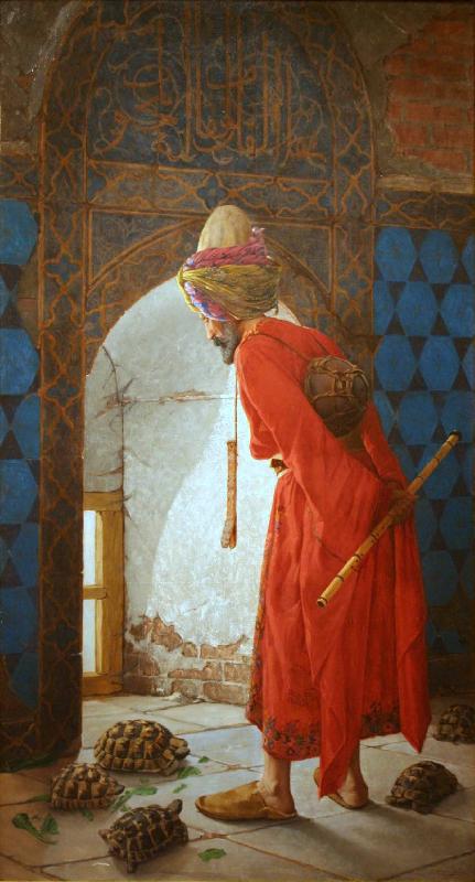 Osman Hamdy Bey The Tortoise Trainer oil painting image
